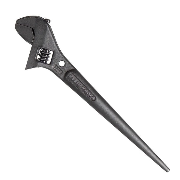 Adjustable Spud Wrench, Open End, 1-7/16 in Head, 0 in Offset, Alloy Steel, Black Oxide