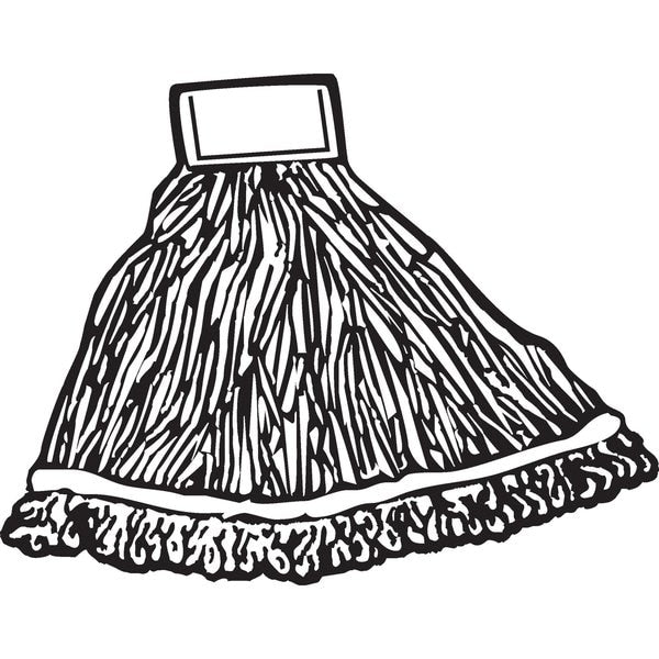 5 in String Wet Mop, 18 oz Dry Wt, Side Gate Connection, Looped-End, Blue, Cotton/Synthetic