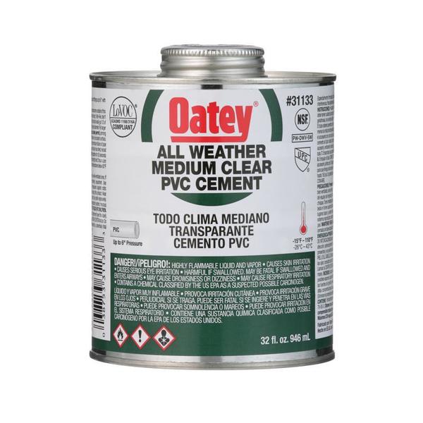 Clear Cement For PVC, All Weather, 32 oz.