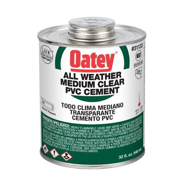 Clear Cement For PVC, All Weather, 32 oz.