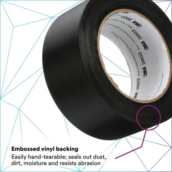 Duct Tape, 2 x 50 yd, 6.5 mil, Black, Vinyl