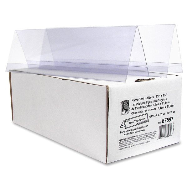 Name Tent Holder, Med, Rigid, 2.5x8.5