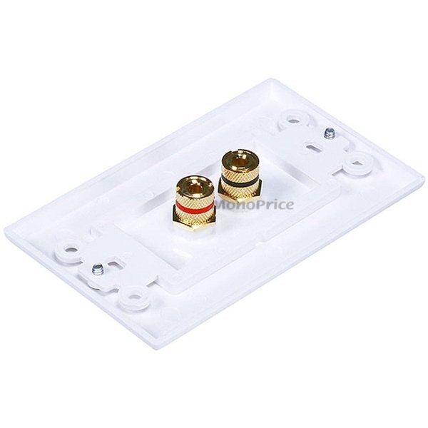 A/V Wallplate, Banana Post, 2pc, 1Spkr, Wht