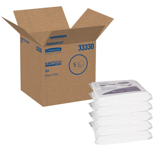 Dry Wipe, White, Soft Pack, Meltblown, Clean Rooms and Food Processing, 5 PK, 100 Wipes, Unscented