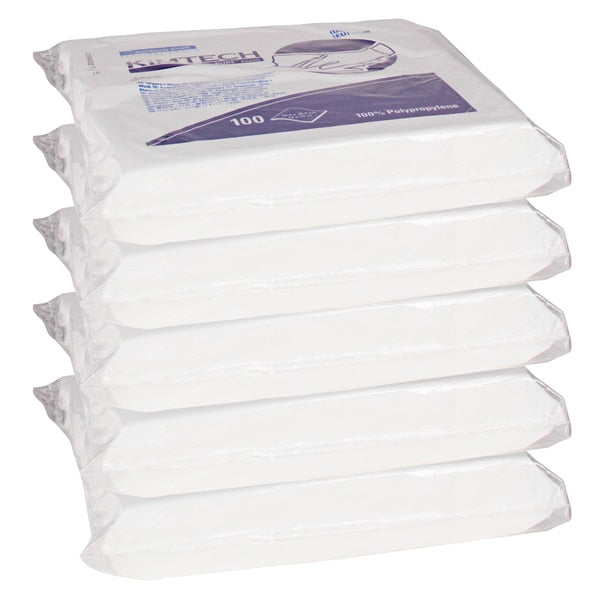 Dry Wipe, White, Soft Pack, Meltblown, Clean Rooms and Food Processing, 5 PK, 100 Wipes, Unscented