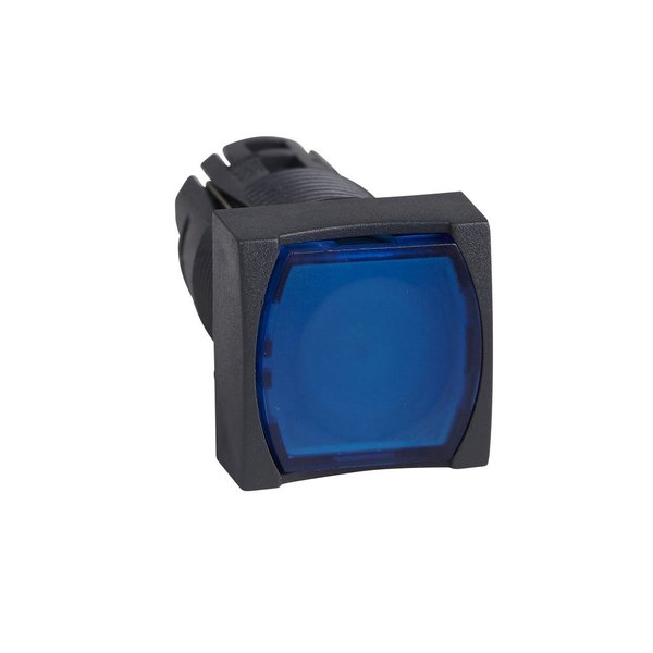 Blue square flush illuminated pushbutton