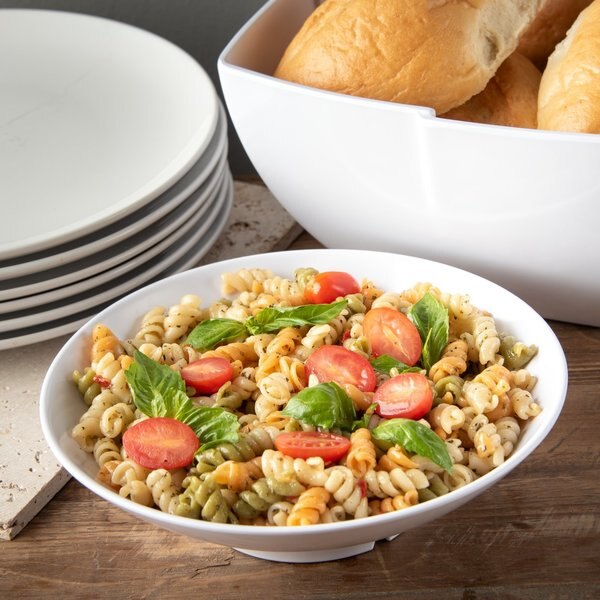 Melamine Shallow Bowl, 46 oz., Wht, PK12