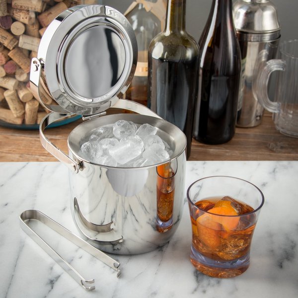 Double Wall Ice Bucket w/Tong, 1.5 qt.