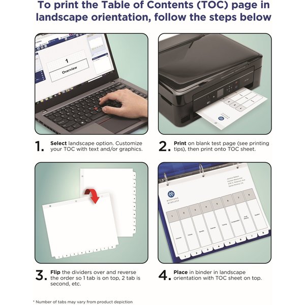 AveryÂ® Ready IndexÂ® Table of Contents Dividers 11130, 5-Tab Set