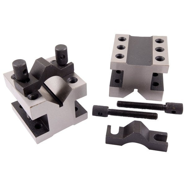 4-1/8 L X 4-1/8 W X 3-1/16 H Precision V-Block & Clamp Set