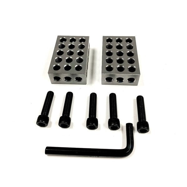 8 Piece 1-2-3 Precision 23 Hole Block Set With Screws & Hex Key