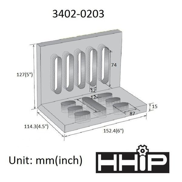 6 X 5 X 4-1/2 Open End Slotted Angle Plate