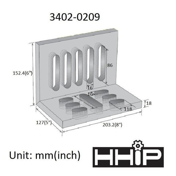 8 X 6 X 5 Open End Slotted Angle Plate
