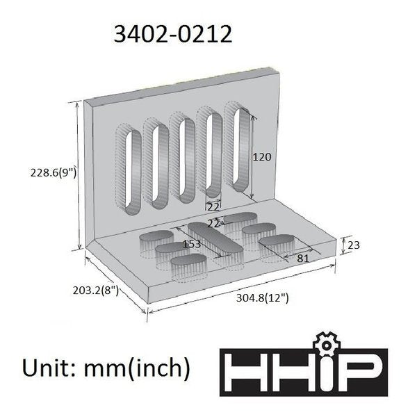12 X 9 X 8 Open End Slotted Angle Plate