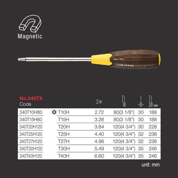 WOOD-COMPO Torx Screwdriver No.340TX T40