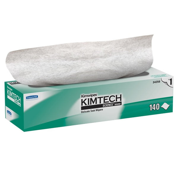 Dry Wipe, White, Box, 1-Ply Tissue, Laboratory / Critical Task, 140 Wipes, 14 3/4 in x 16 1/2 in
