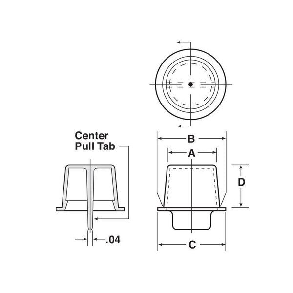 Plastic Tapered Plug, CPT-2, Red, PK5000