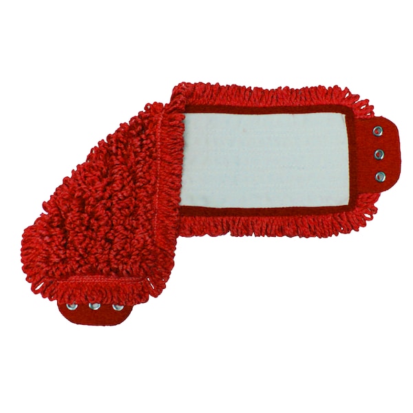 Red Microfiber Mop Head With Tabs, PK3