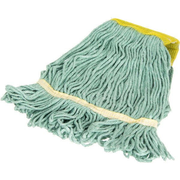 Looped-End Wet Mop, Green, PK12, 369472B09