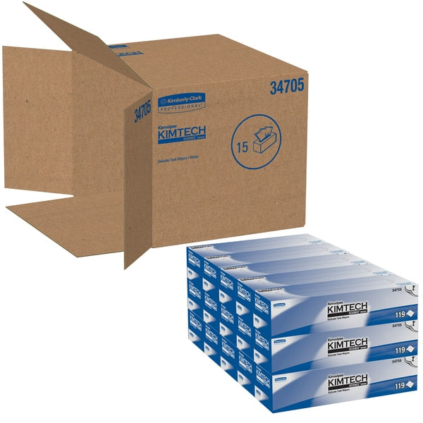 Dry Wipe, White, Box, 2-Ply Tissue, Laboratory / Critical Task, 120 Wipes, 11 3/4 in x 11 3/4 in