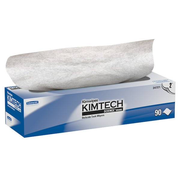 Dry Wipe, White, Box, 2-Ply Tissue, 90 Wipes, 14 3/4 in x 16 1/2 in