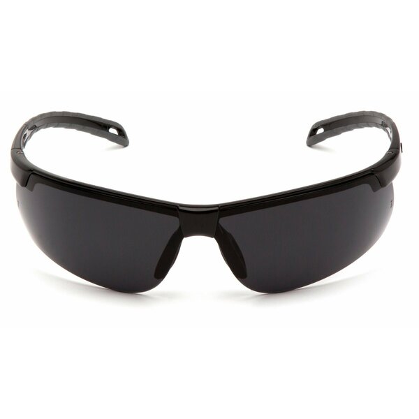 Safety Glasses, Wraparound Dark Gray Polycarbonate Lens, Anti-Fog, Scratch-Resistant