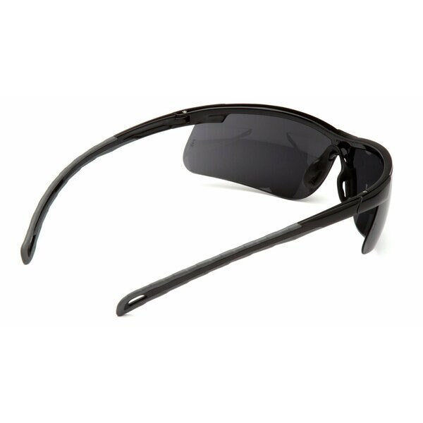 Safety Glasses, Wraparound Dark Gray Polycarbonate Lens, Anti-Fog, Scratch-Resistant