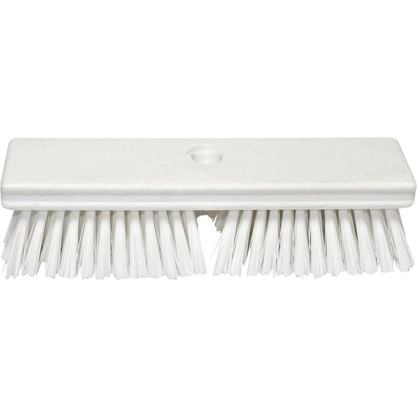 2.5 in W Deck Scrub, White, Polypropylene