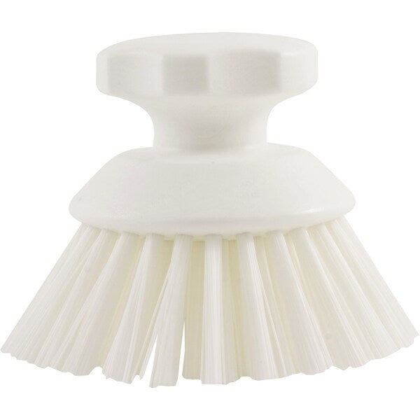 5 in W Round Scrub Brush, White, Polypropylene