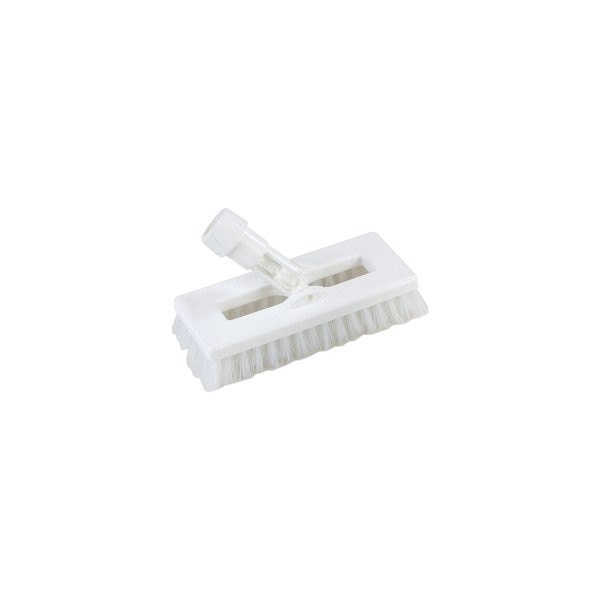 3.5 in W Swivel Scrub Brush, White, Polypropylene