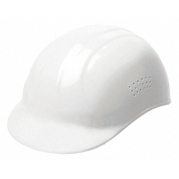 Vented Bump Cap, Front Brim, 4-Point Pinlock Suspension, Fits Hat Size 6 1/2 to 7 3/4, White