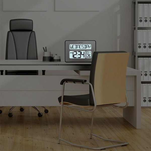 Atomic Dgtl Wall Clock, Wht Backlight