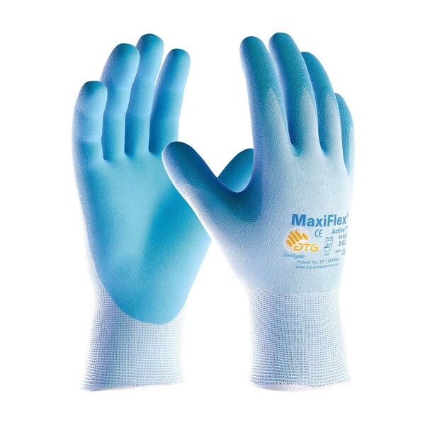 Foam Nitrile Coated Gloves, Palm Coverage, Blue, XS, 12PK