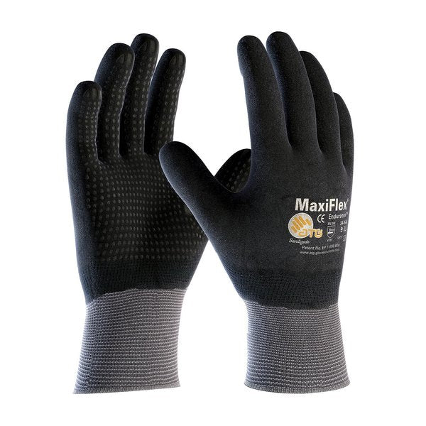 Foam Nitrile Coated Gloves, Full Coverage, Black/Gray, 2XS, 12PK