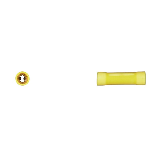 Ylw Vinyl Insul Butt Conn 12-10 Gauge Wire Rng PK50