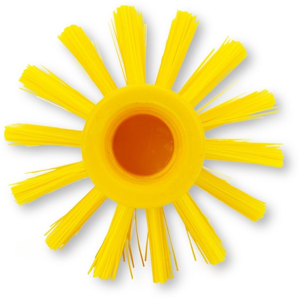 3 in W Pipe and Valve Brush, Yellow, Polypropylene