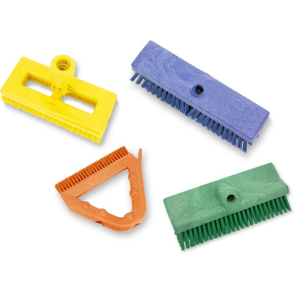 7 in W Tile and Grout Brush, Orange, Polypropylene