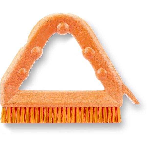7 in W Tile and Grout Brush, Orange, Polypropylene