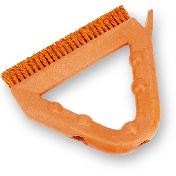 7 in W Tile and Grout Brush, Orange, Polypropylene