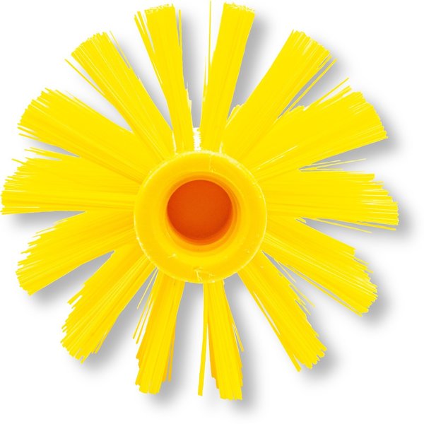 4 in W Pipe and Valve Brush, Yellow, Polypropylene