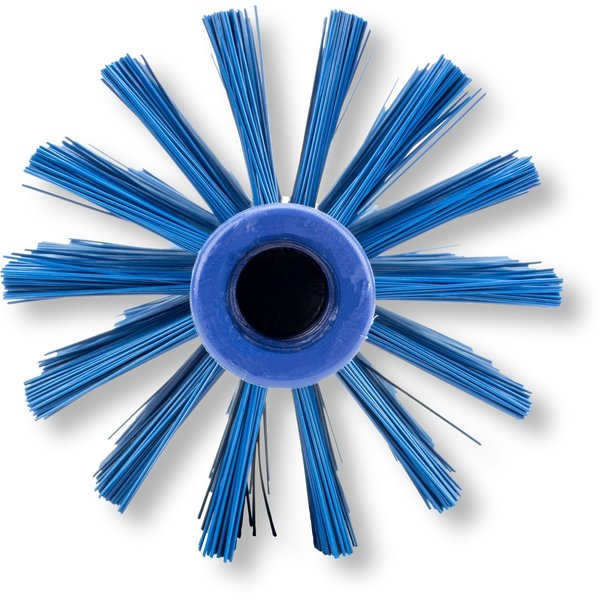 4 in W Pipe and Valve Brush, Blue, Polypropylene