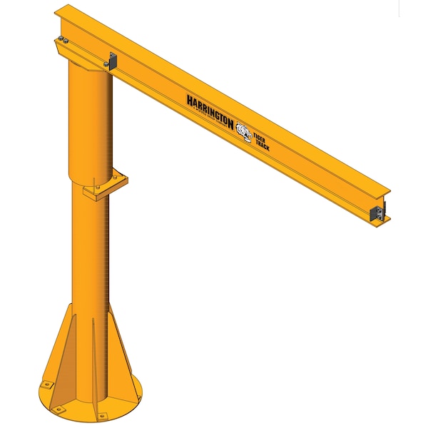 Light Duty Foundationless Jib Crane, 250 lb Capacity, Height Under Span: 10 ft