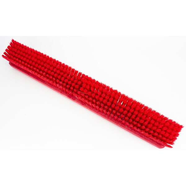 24 in Sweep Face Floor Sweep Head, Soft/Stiff Combination, Synthetic, Red