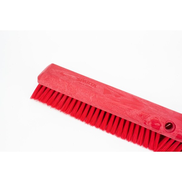 24 in Sweep Face Floor Sweep Head, Soft/Stiff Combination, Synthetic, Red