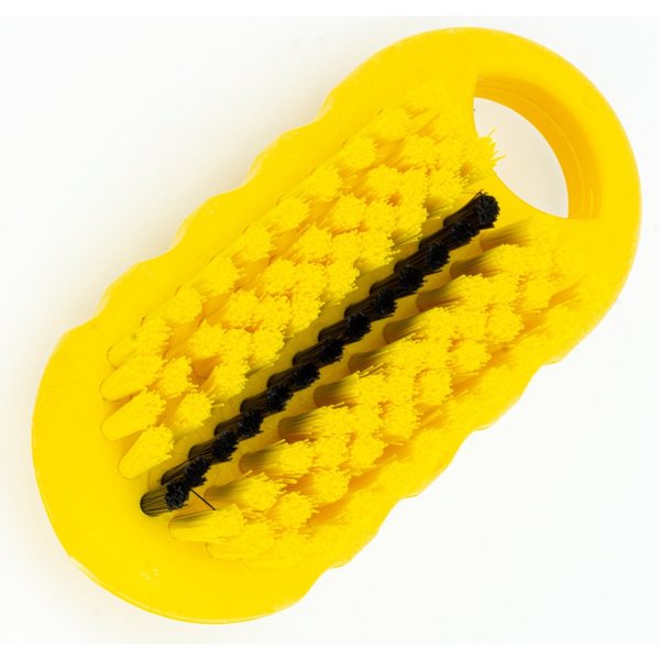 2.25 in W Hand and Nail Brush, Yellow, Polypropylene