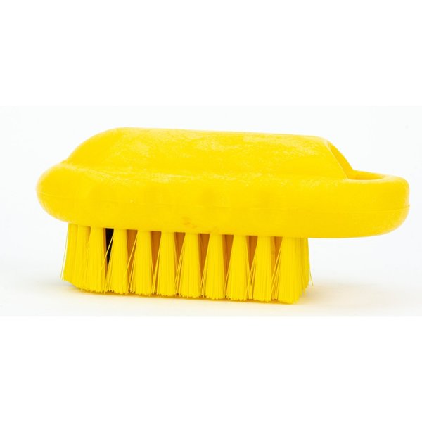 2.25 in W Hand and Nail Brush, Yellow, Polypropylene