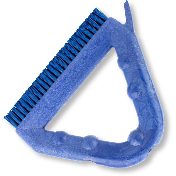 7 in W Tile and Grout Brush, Blue, Polypropylene