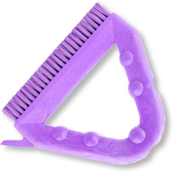 7 in W Tile and Grout Brush, Purple, Polypropylene