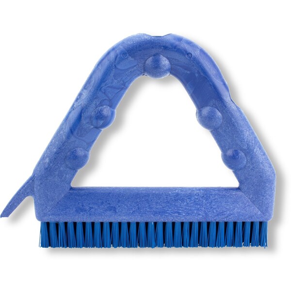 7 in W Tile and Grout Brush, Blue, Polypropylene