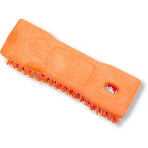 2.5 in W Hand Scrub Brush, Orange, Polypropylene